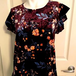 Velvet Floral Top